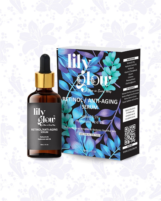 Lily Glow Retinol Anti-Aging Serum for Face – Wrinkle Repair, Skin Tightening & Night Care