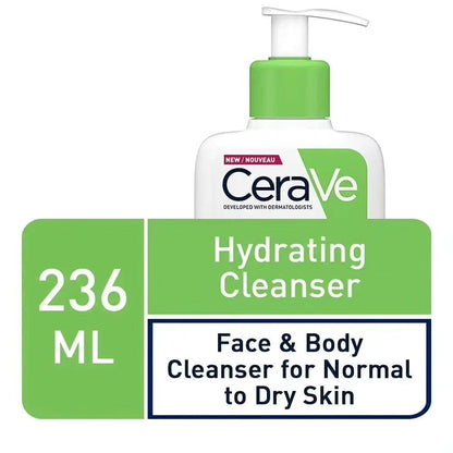 CeraVe Hydrating Cleanser with Hyaluronic Acid & Ceramides – Moisturizing Face Wash for Normal to Dry Skin (236ml)